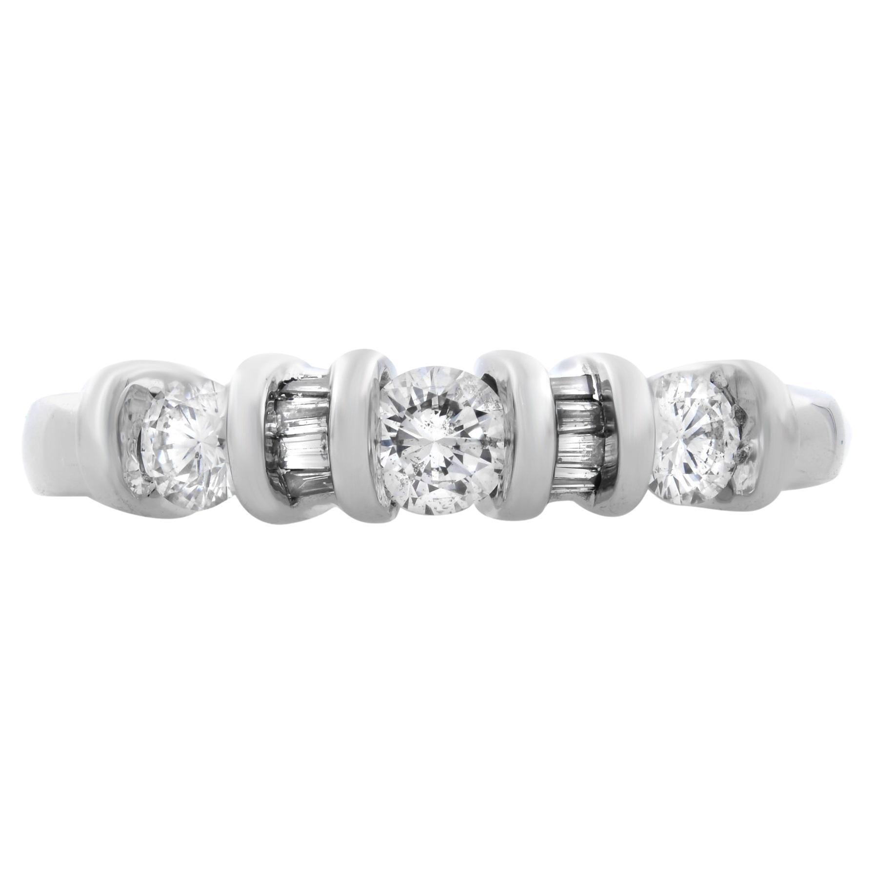 Rachel Koen Anello nuziale con diamante in oro bianco 14K 0,50cttw