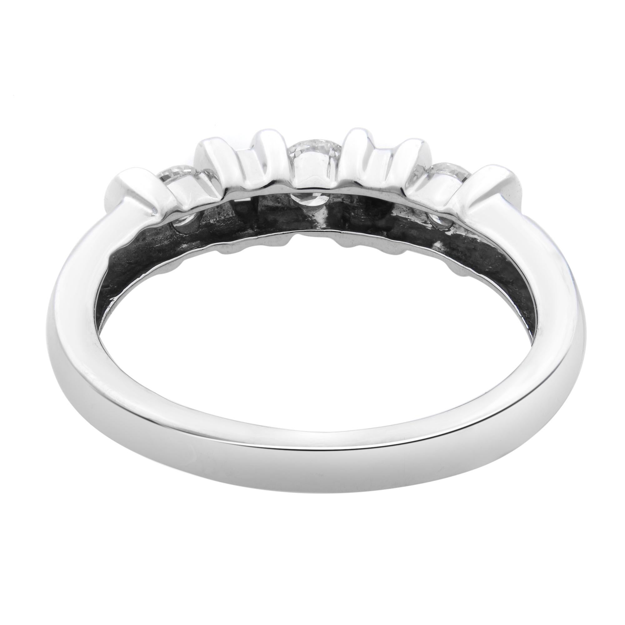 Modern Rachel Koen Diamond Wedding Band Ring 14K White Gold 0.50cttw For Sale