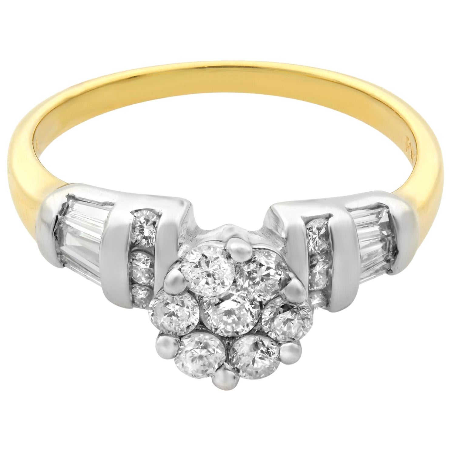 Rachel Koen Bague de mariage en or blanc et jaune 14 carats avec diamants 0,25 carat poids total