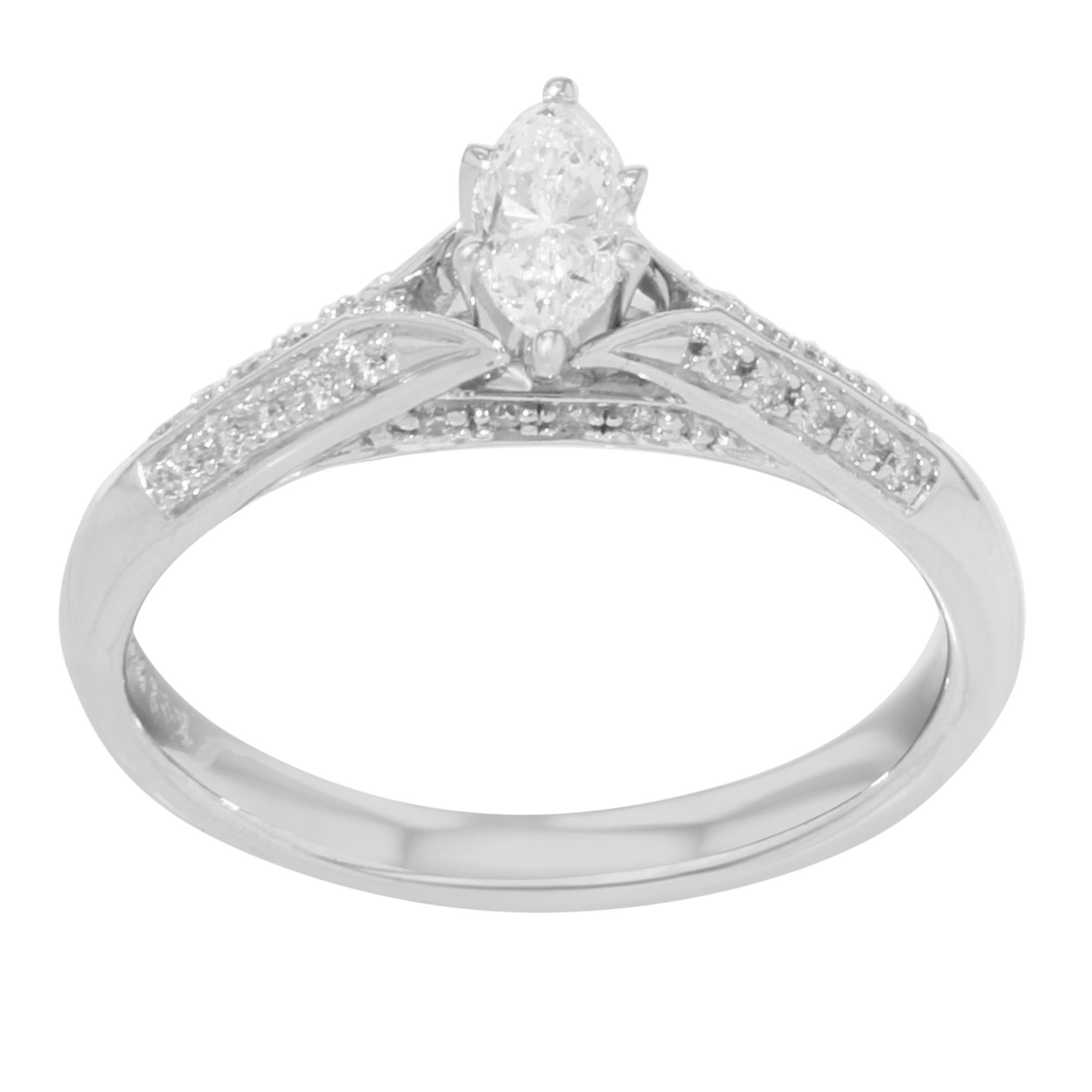 Rachel Koen Diamond Womens Engagement Ring 14K White Gold 0.75Cttw Size 7.25 For Sale