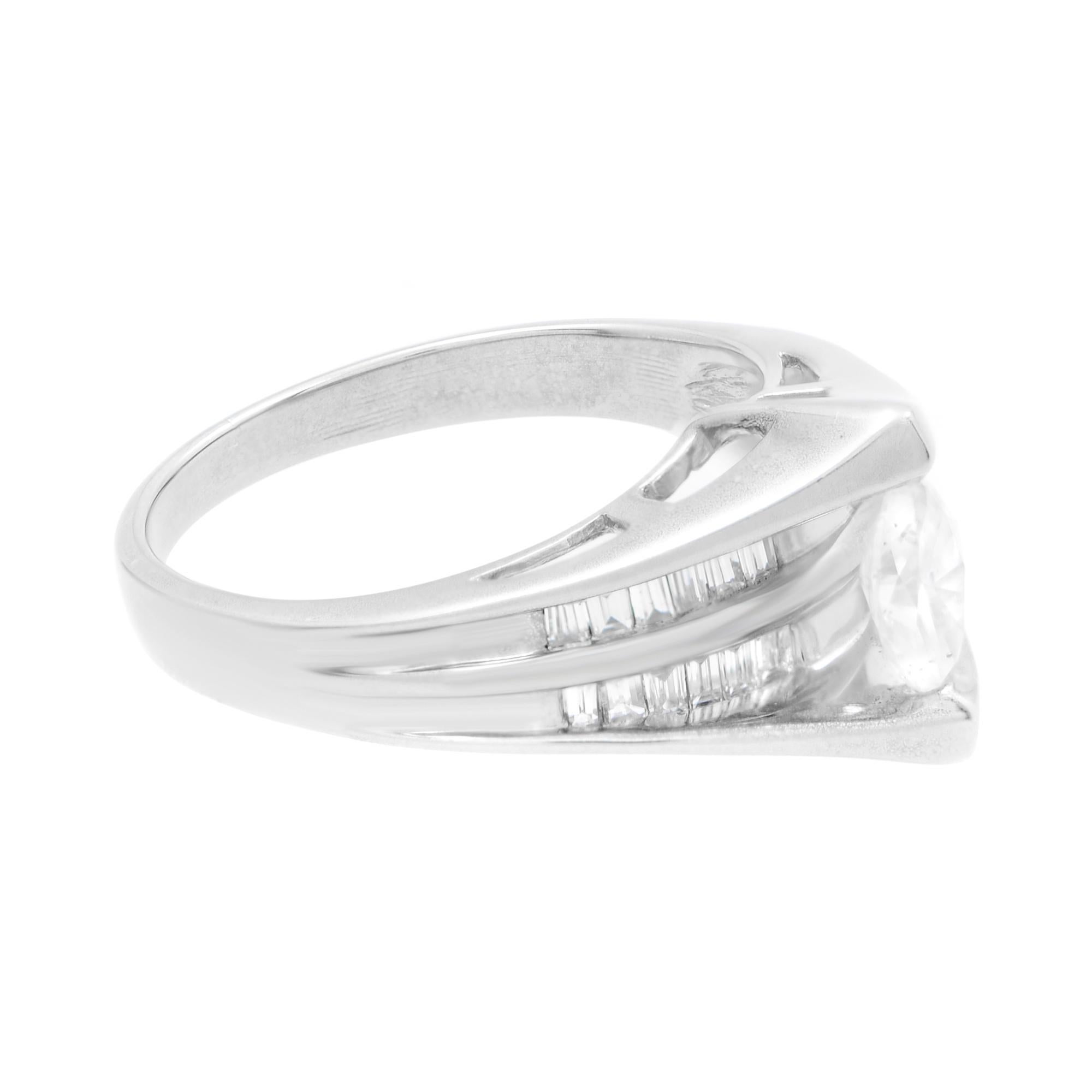 Women's Rachel Koen Diamond Womens Engagement Ring 14K White Gold 1.25 Cttw For Sale