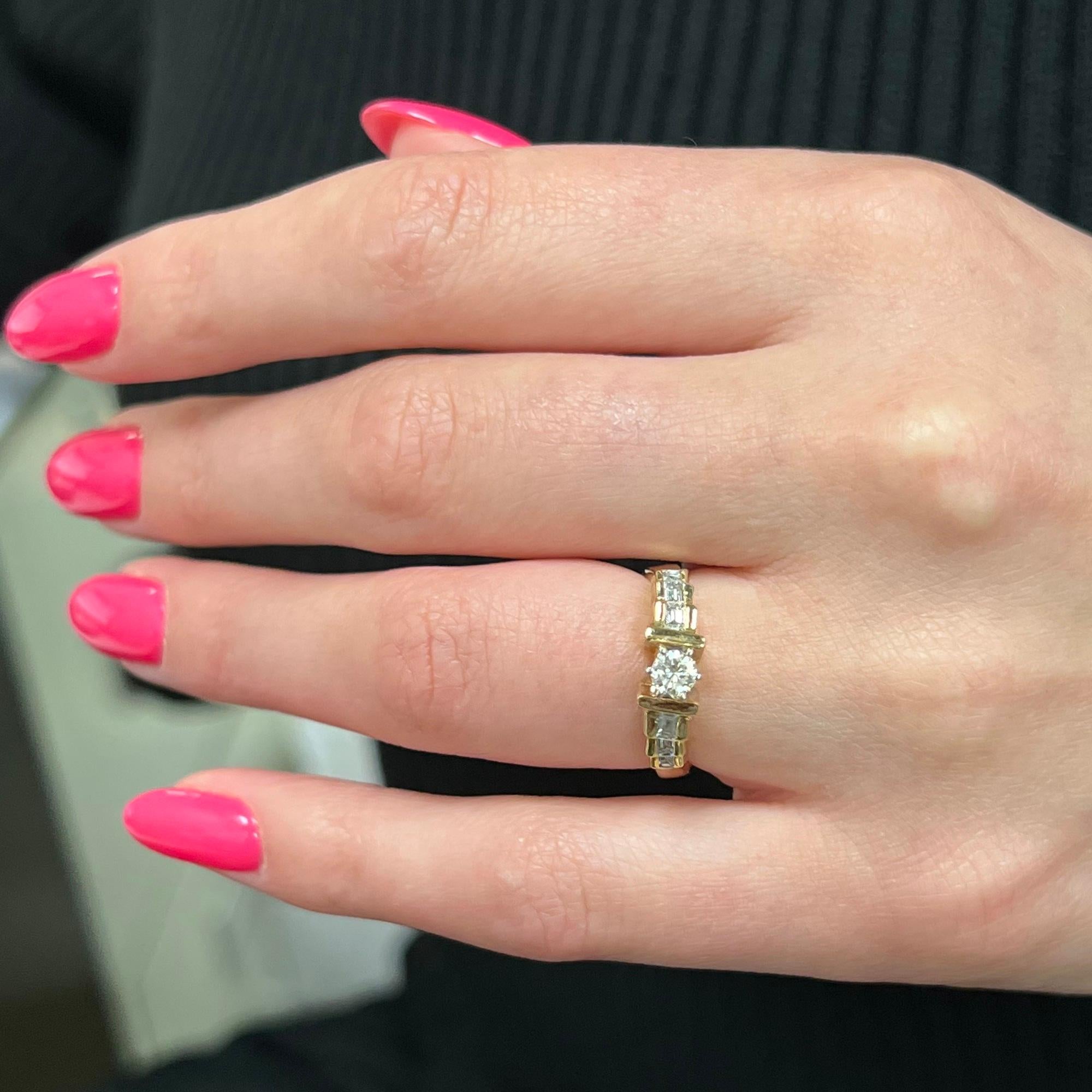 Rachel Koen Bague de fiançailles pour femme en or jaune 14 carats avec diamants 0,62 carat poids total Neuf - En vente à New York, NY