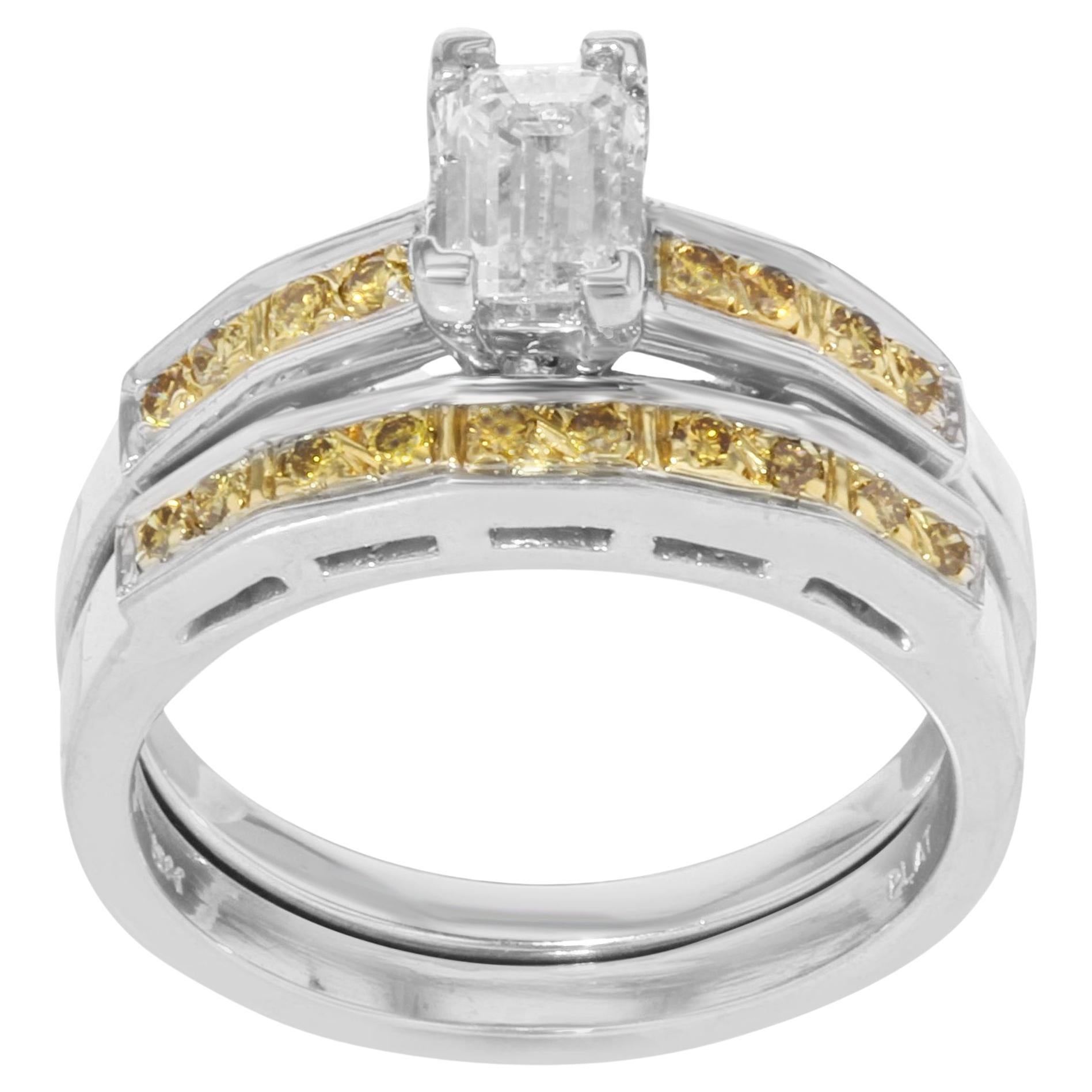 Rachel Koen Diamant Damen Verlobungsring Set Platin 18K Gelbgold 2,31 Gesamtkaratgewicht