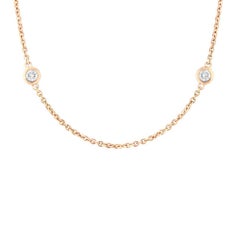 Rachel Koen Collier Diamonds by the Yard en or jaune 14 carats 0,77 carat poids total