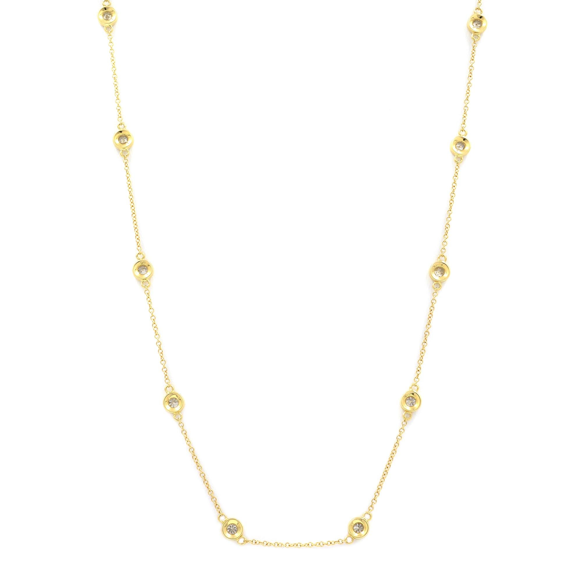 Rachel Koen Diamonds by the Yard Halskette 14K Gelbgold 0,77 Gesamtkaratgewicht (Moderne) im Angebot