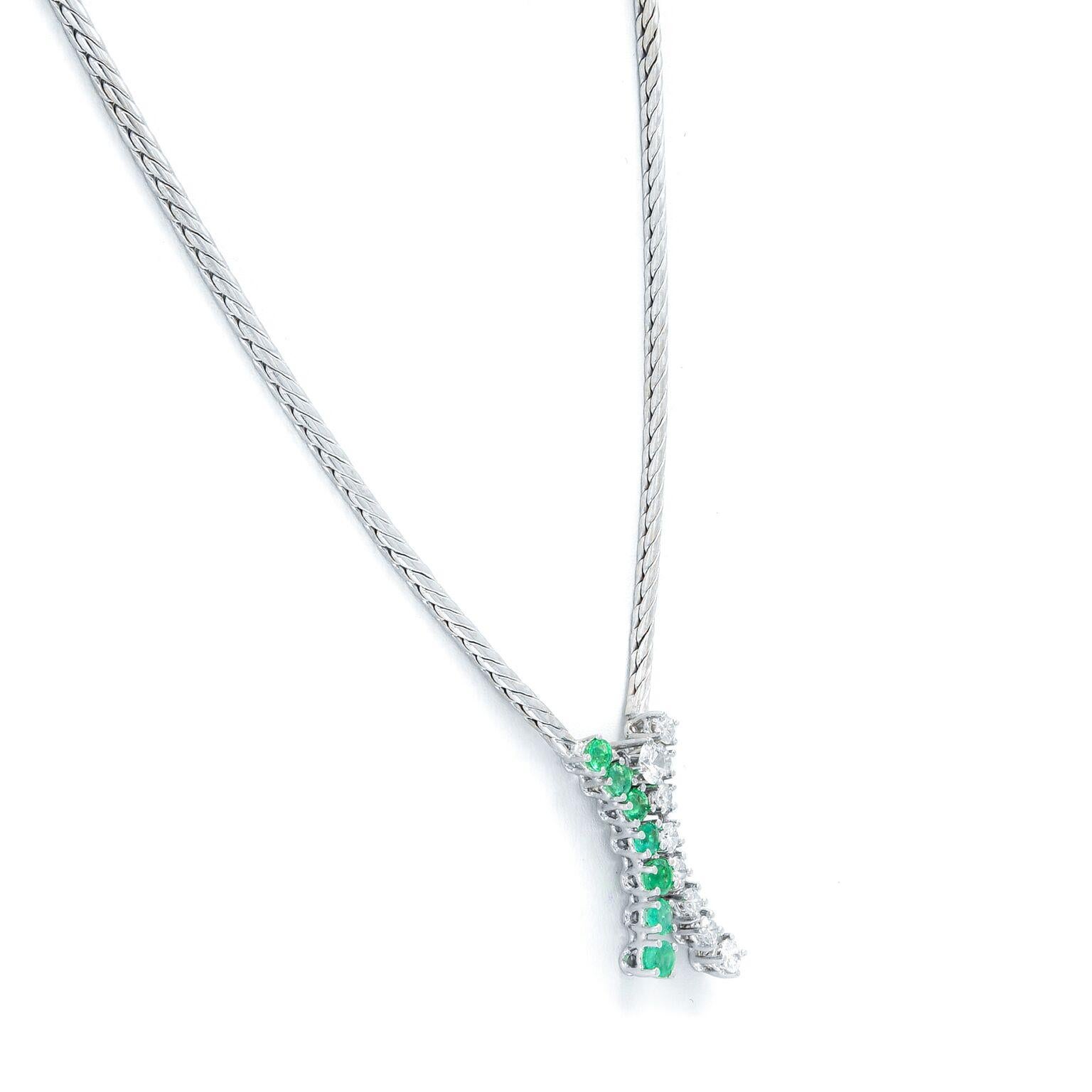 Collana Rachel Koen con diamante smeraldo in oro bianco 14K 0,20cttw In condizioni Nuovo in vendita a New York, NY