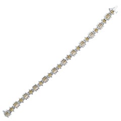 Rachel Koen Pulsera Tenis Diamante Floral Oro Amarillo 14K Rodio 6 Cttw