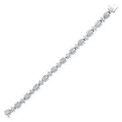 Rachel Koen Pulsera Tenis Diamante Floral Oro Amarillo 14K Rodio 6 Cttw