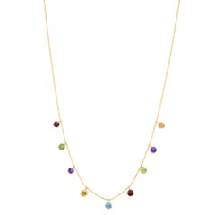 Rachel Koen Gemstone by The Yard Chain Necklace 14K Yellow Gold