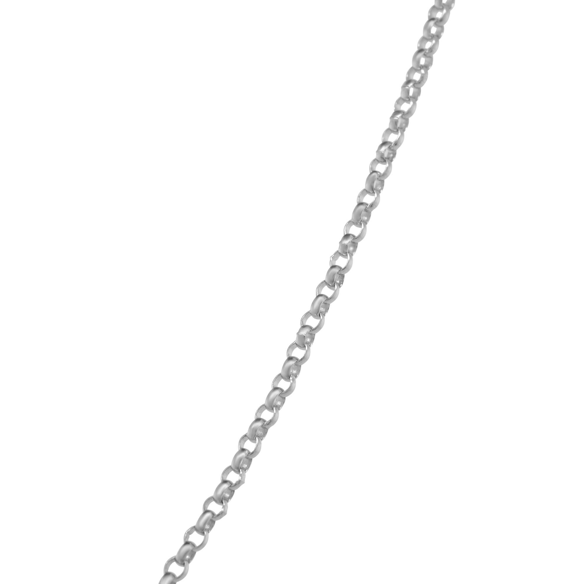 Round Cut Rachel Koen Horseshoe Diamond Charm Pendant Necklace 14k White Gold 0.20Cttw For Sale