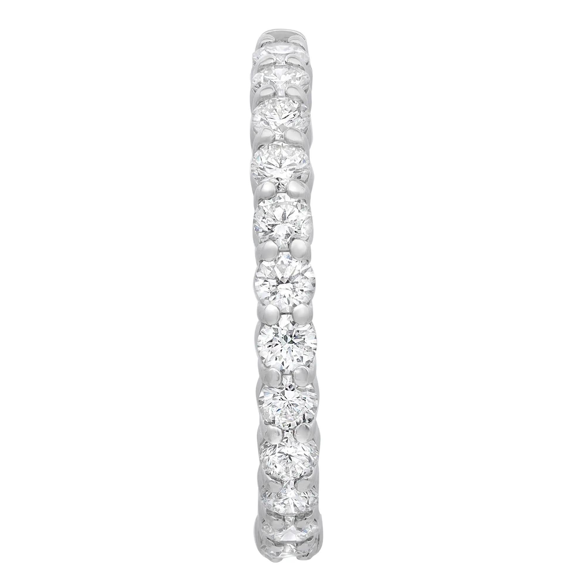 Rachel Koen Diamant-Ohrringe 14K Weißgold 4,91 Gesamtkaratgewicht 1.1 Zoll (Rundschliff) im Angebot