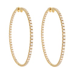 Rachel Koen Inside Out Orecchini a cerchio con diamanti in oro giallo 14K 1,75cttw