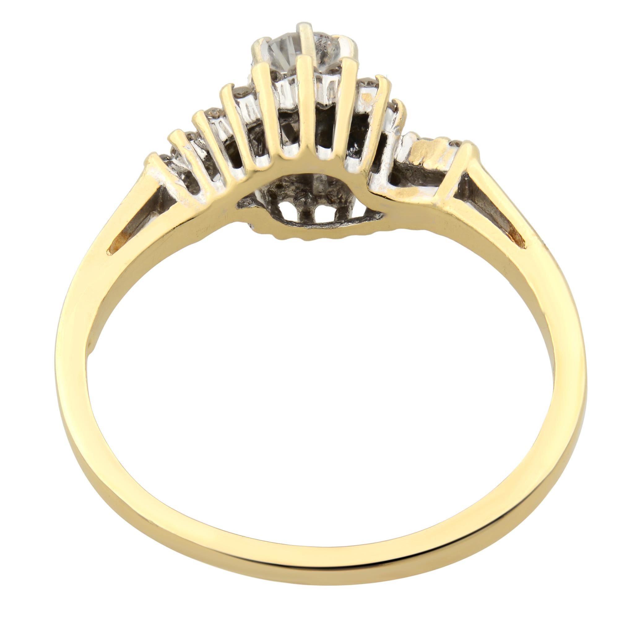 Modern Rachel Koen Ladies Diamond Ring 14K Yellow Gold 0.33cttw For Sale