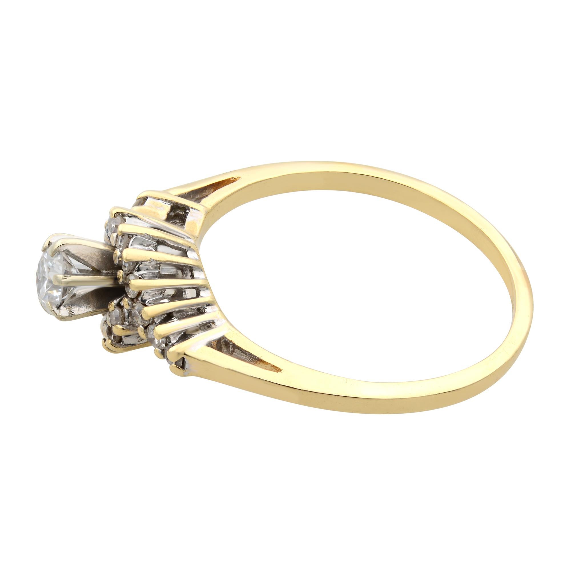 Round Cut Rachel Koen Ladies Diamond Ring 14K Yellow Gold 0.33cttw For Sale