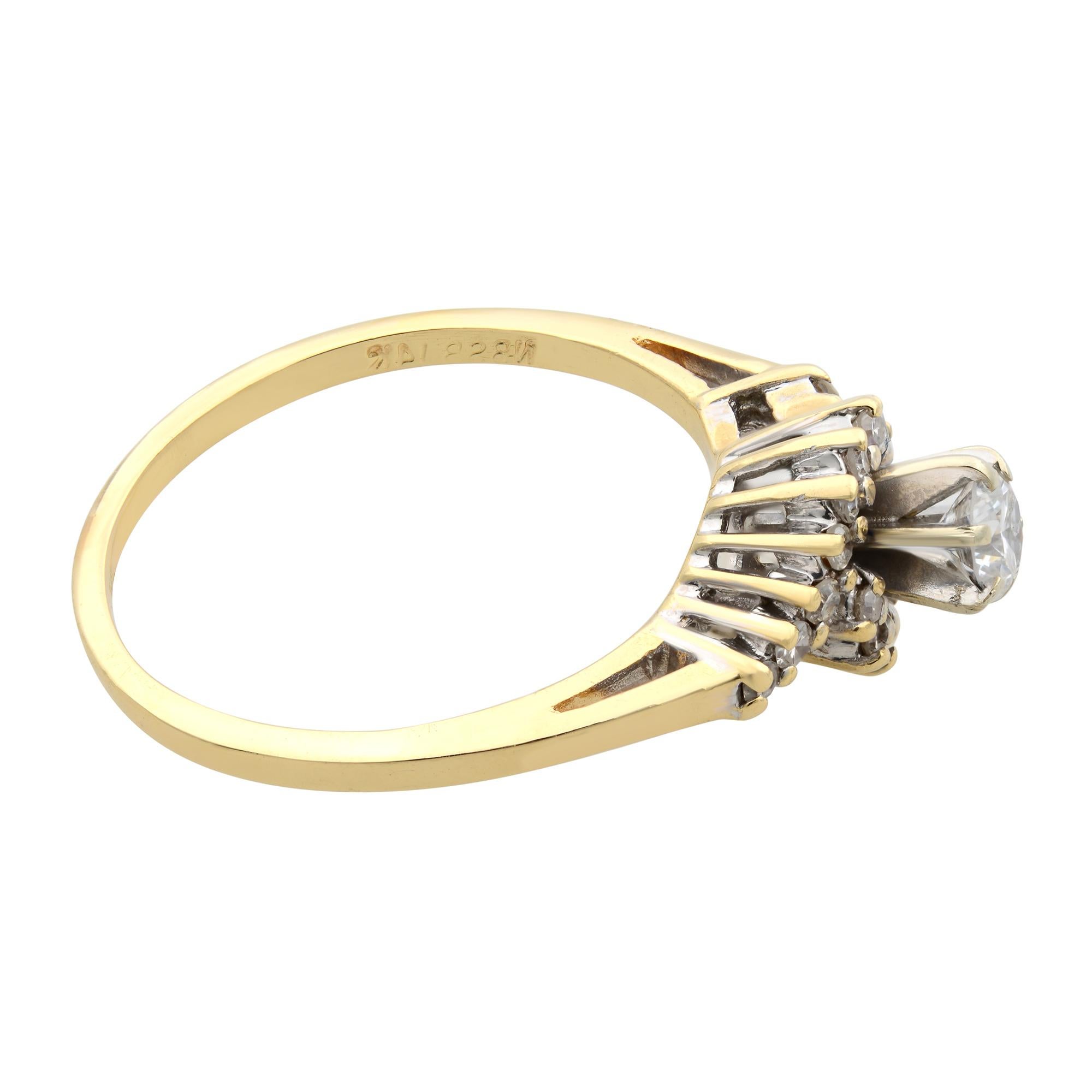 Rachel Koen Ladies Diamond Ring 14K Yellow Gold 0.33cttw In New Condition For Sale In New York, NY