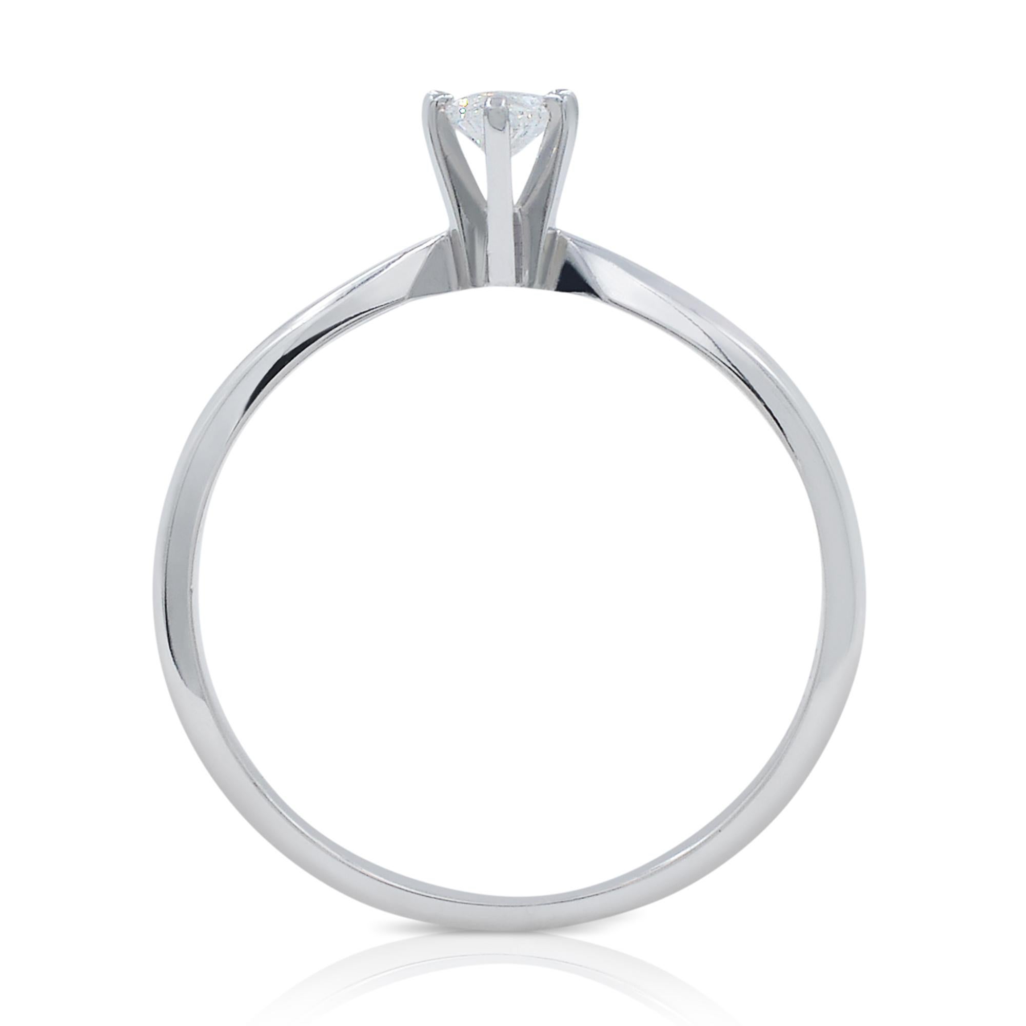 Taille Marquise Rachel Koen Bague de fiançailles en or blanc 14 carats avec diamants taille marquise 0,27 carat en vente