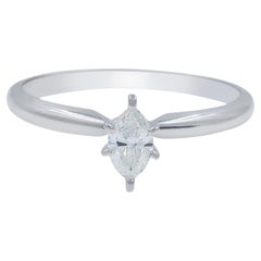 Rachel Koen Marquise Cut Diamond Engagement Ring 14K White Gold 0.27Ctw