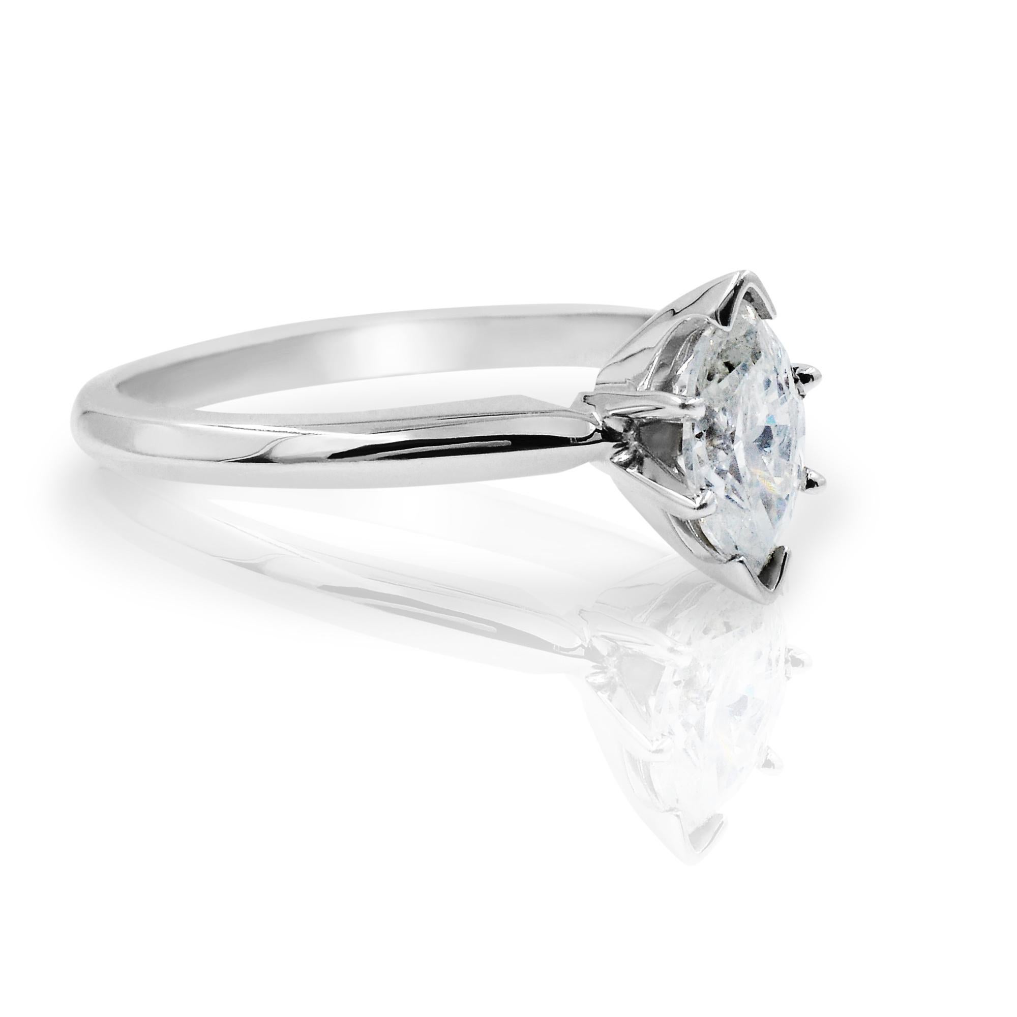Modern Rachel Koen Marquise Cut Diamond Engagement Ring 14K White Gold 0.53Cttw For Sale