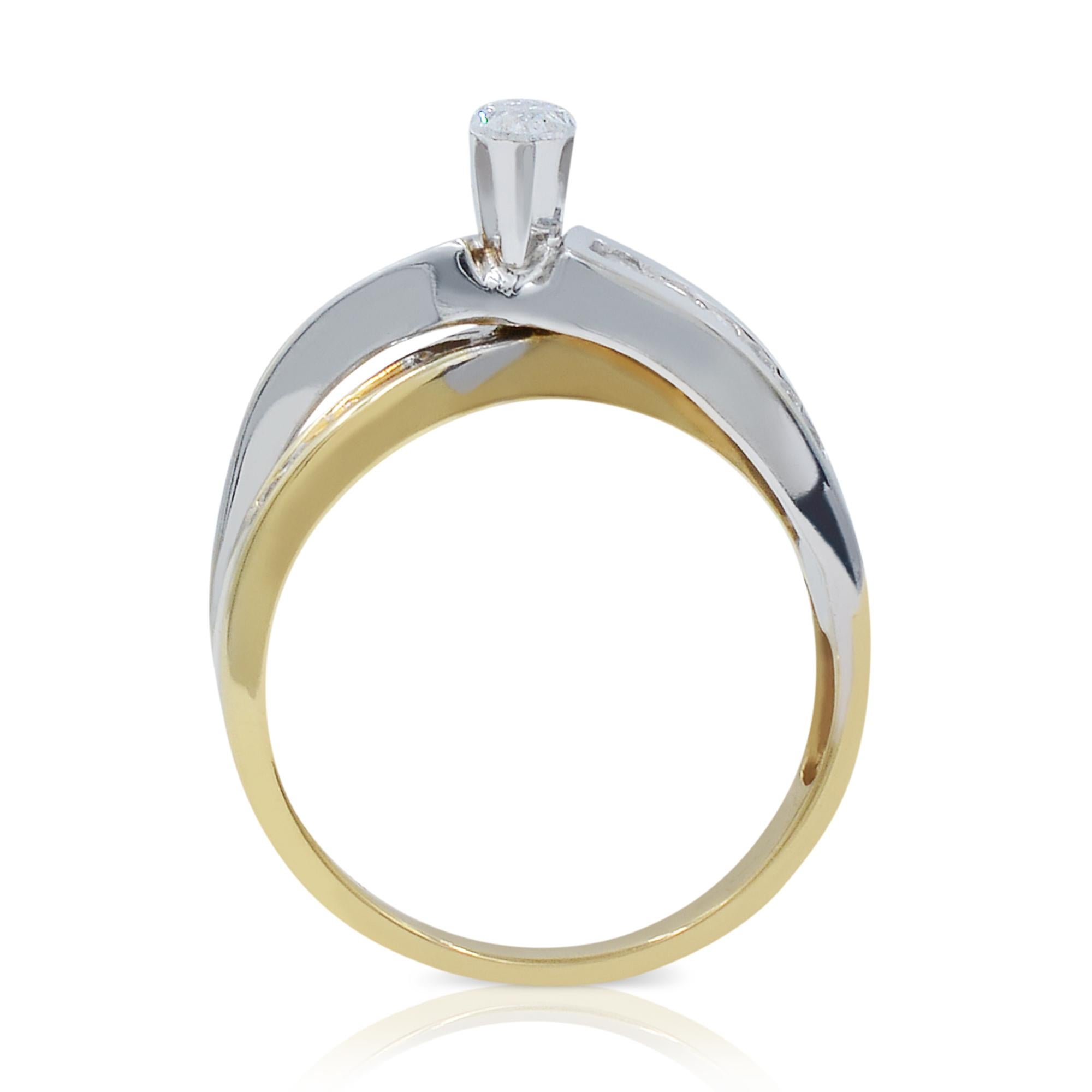 Rachel Koen Marquise Cut Diamond Engagement Ring Set 14K Yellow Gold 1.05Cttw For Sale 1