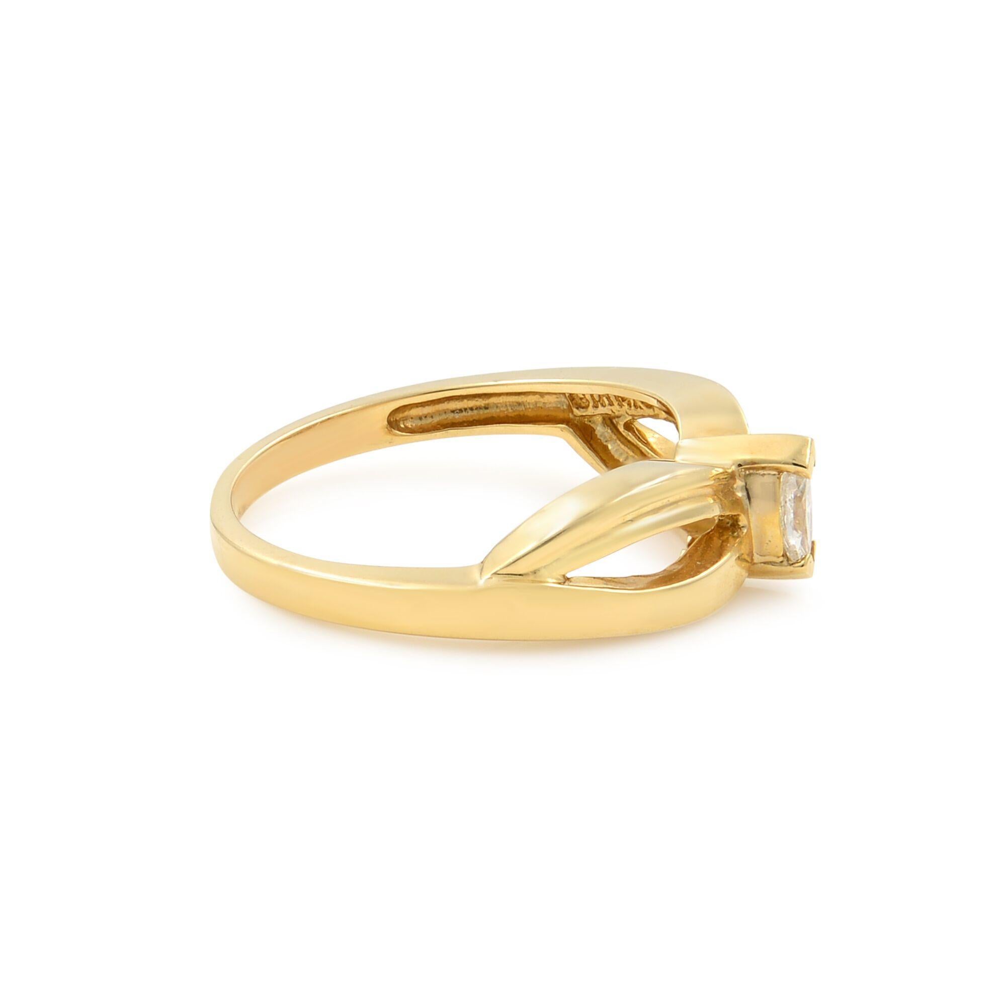Modern Rachel Koen Marquise Cut Diamond Ladies Ring 14K Yellow Gold 0.12Cttw For Sale