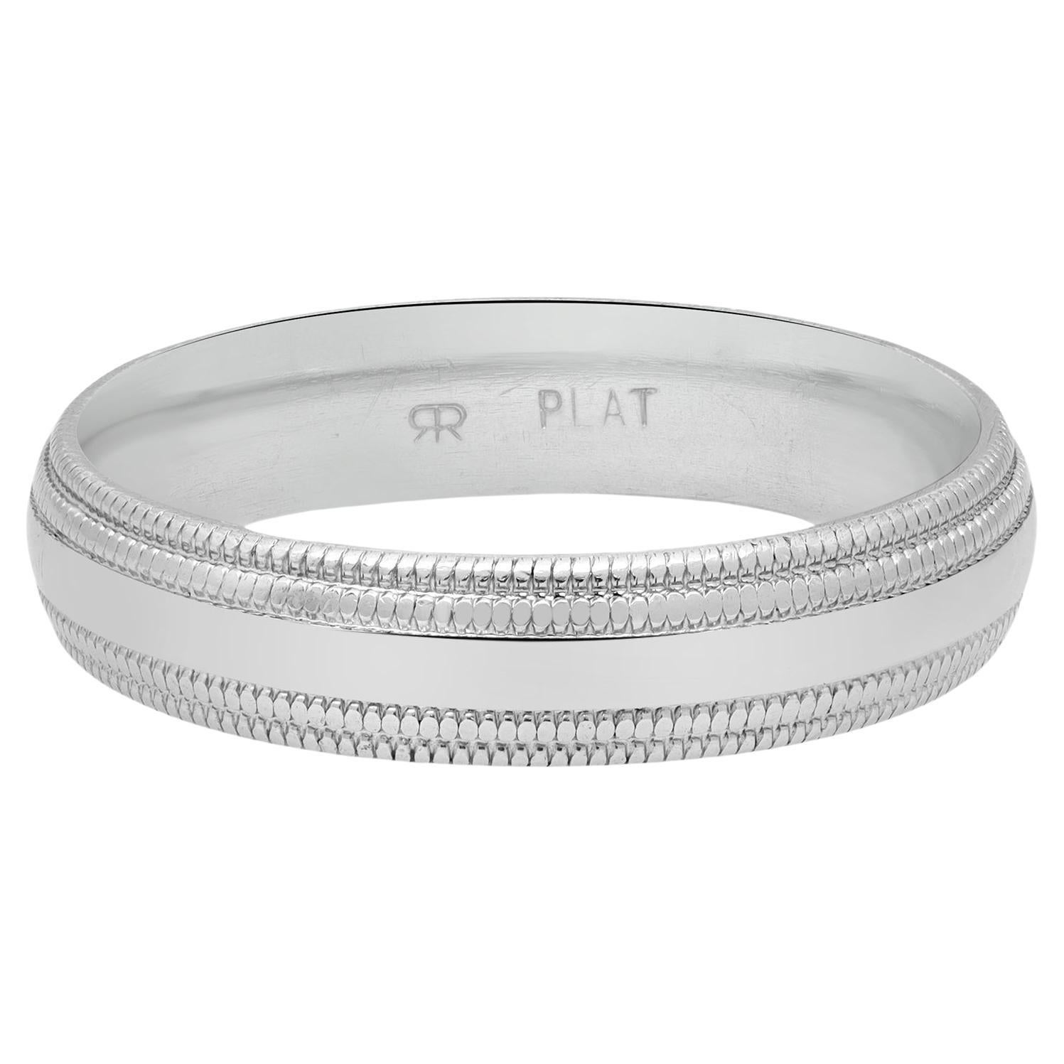 Rachel Koen Mens Wedding Band Ring Platinum