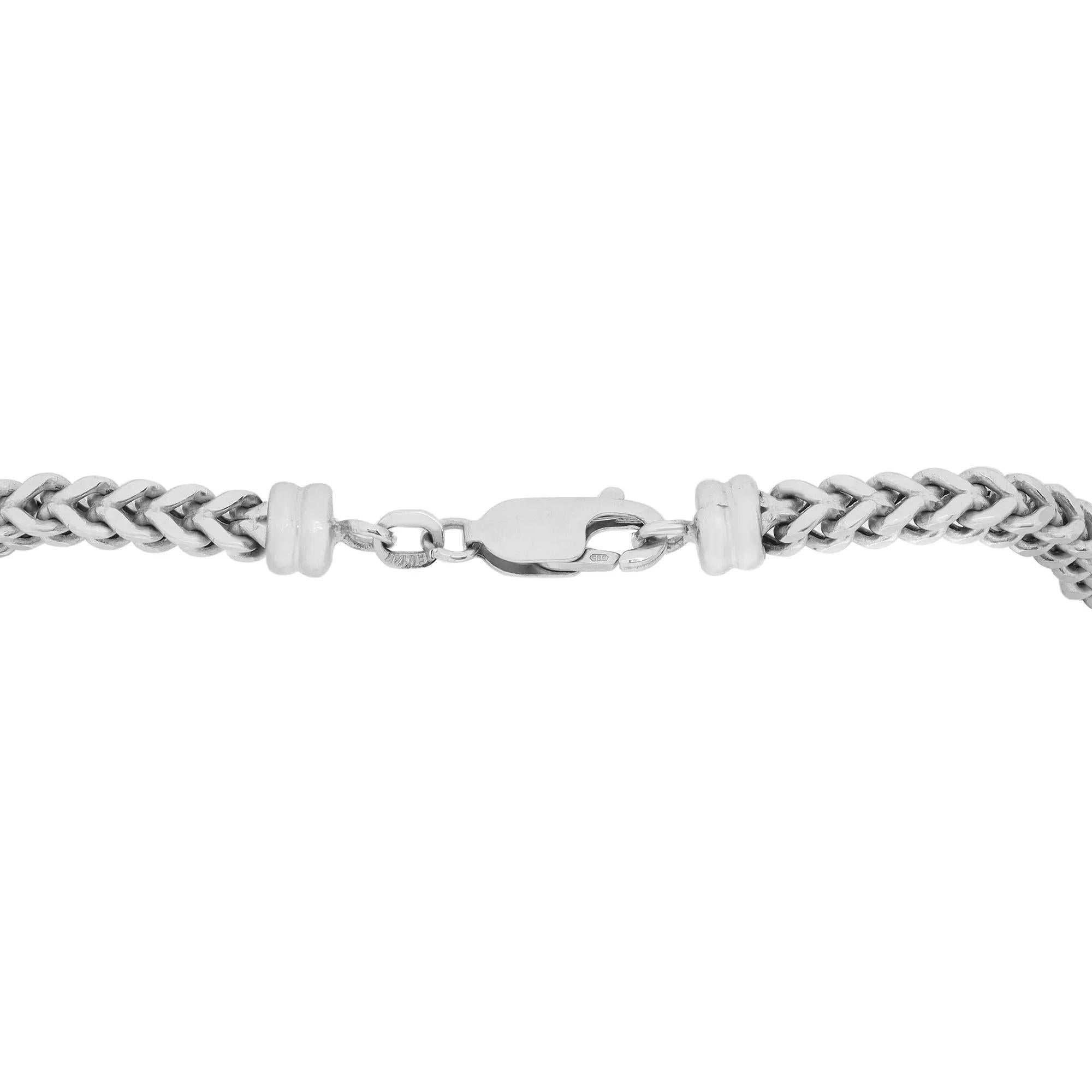 Rachel Koen Miami Cuban Link Chain Unisex 14k White Gold In Excellent Condition For Sale In New York, NY