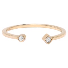 Anello Rachel Koen con diamante a gambo aperto in oro giallo 14K 0,04cttw