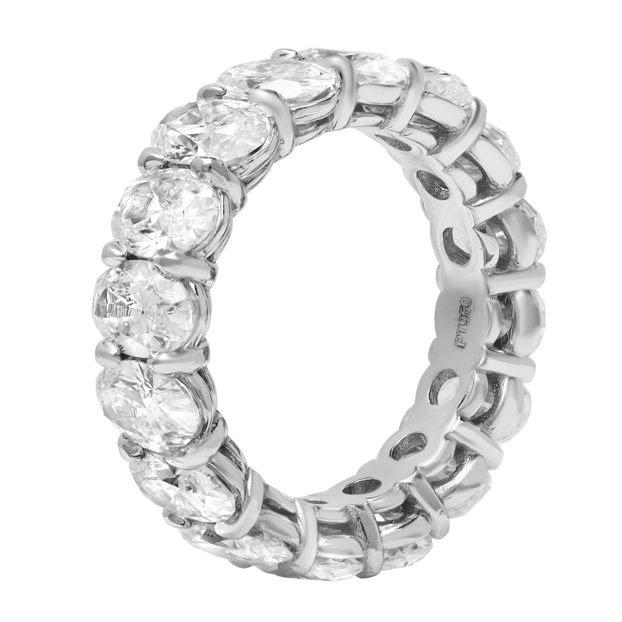 Oval Cut Rachel Koen Oval Diamond Eternity Band Ring Platinum 6.77cttw For Sale