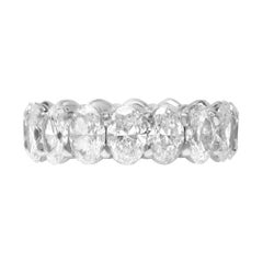 Rachel Koen Oval Diamond Eternity Band Ring Platinum 6.77cttw