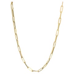 Rachel Koen Paper Clip Link Chain Necklace 14K Yellow Gold