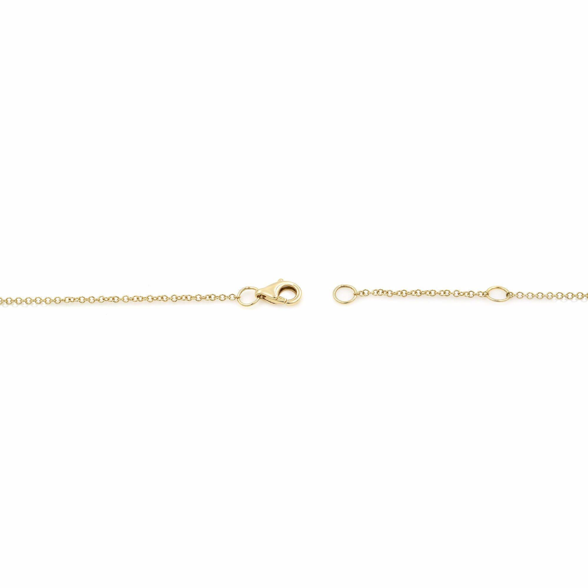 Rachel Koen Pave Diamant-Halskette mit Kreisscheiben aus 14K Gelbgold 0,12cttw 16 Zoll im Angebot 1