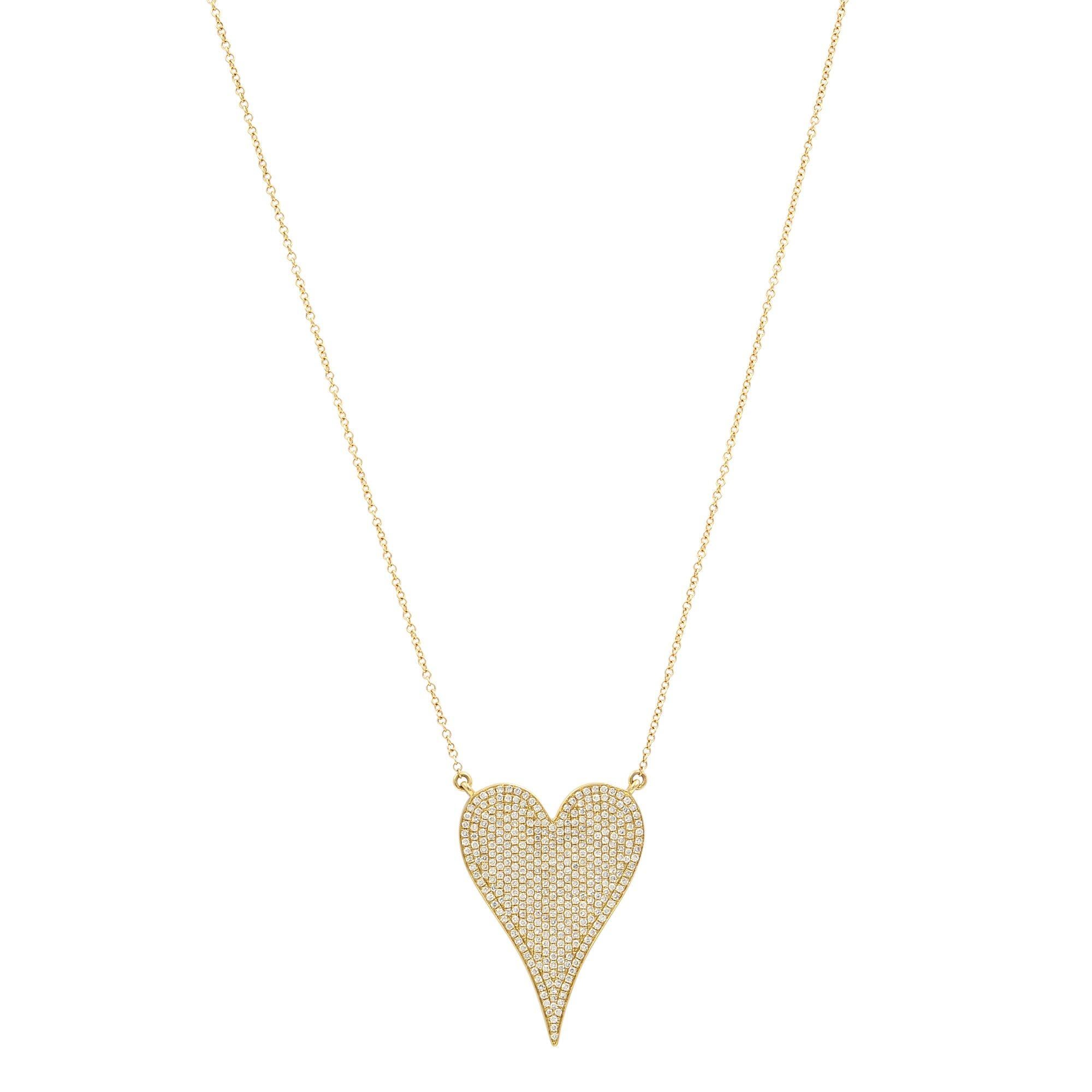 Trendy jewelry with real gold and real diamonds. This beautiful, delicate and precious diamond necklace will leave everyone speechless the moment they see it. Crafted in high polished solid 14k yellow gold. This necklace is set with tiny brilliant