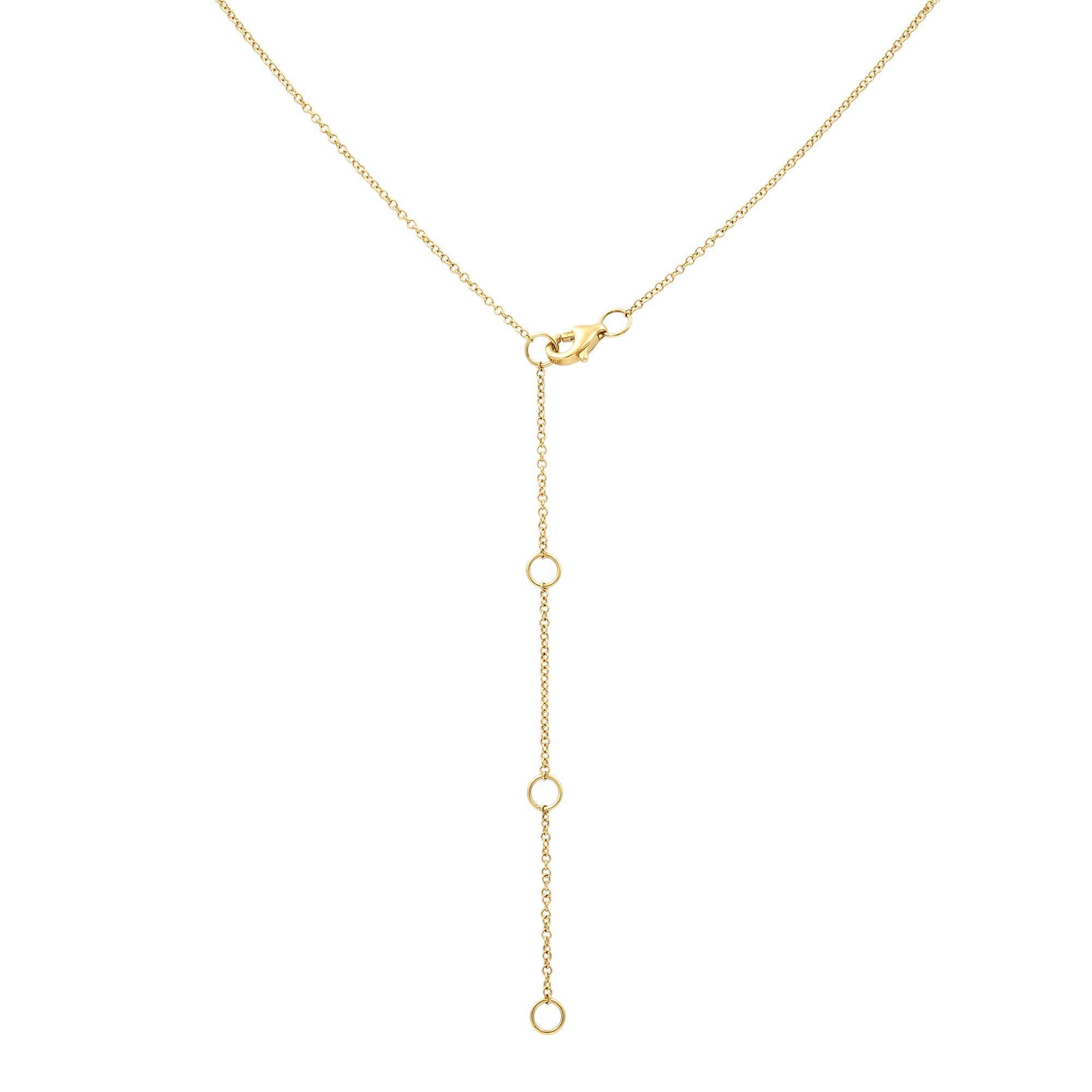 Rachel Koen Pave Diamond Heart Pendant Necklace 14K Yellow Gold 0.43Cttw In New Condition In New York, NY