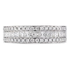 Rachel Koen Pave Diamond Ladies Ring 18K White Gold 1.40cttw