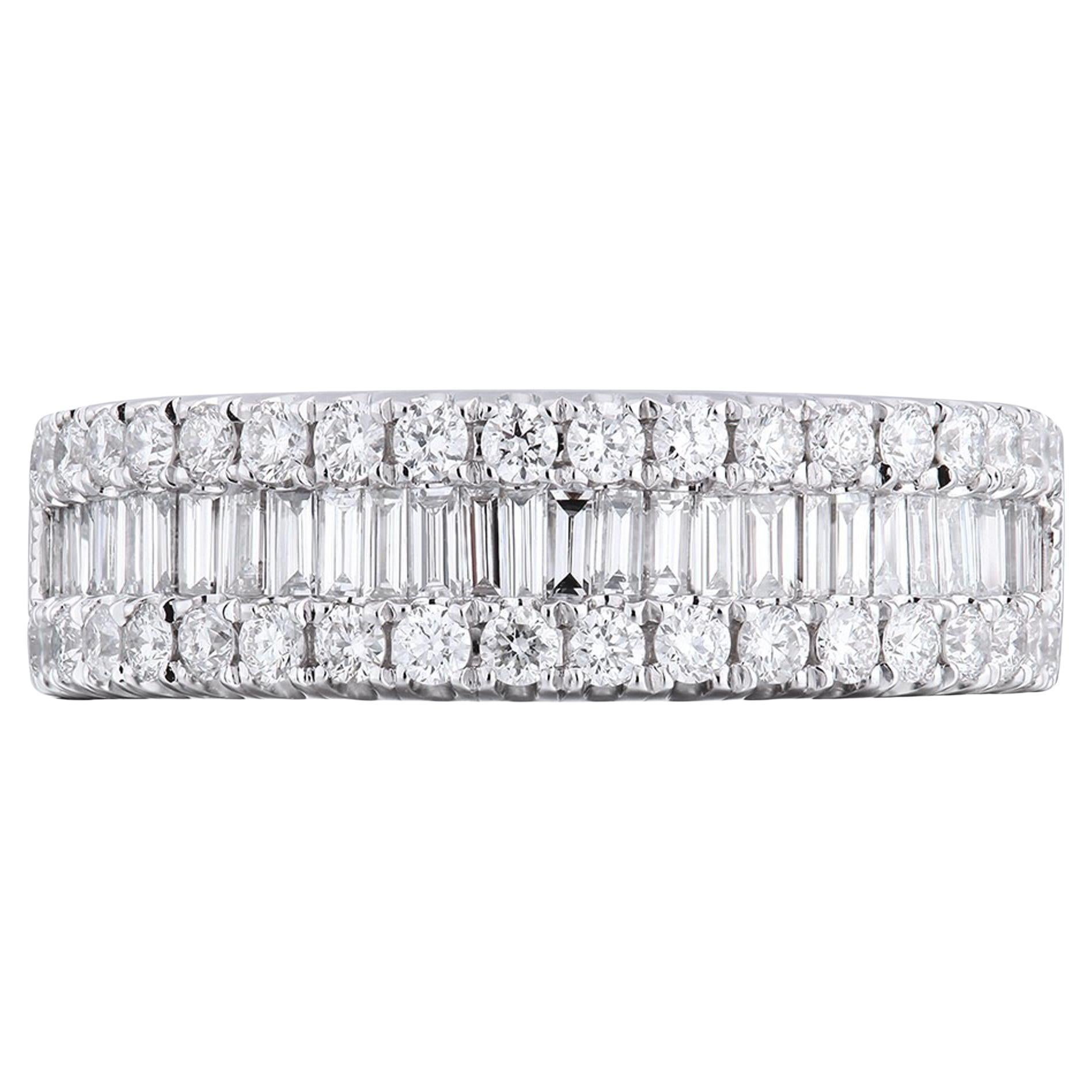 Rachel Koen Pave Diamond Ladies Ring Platinum 1.15cttw For Sale