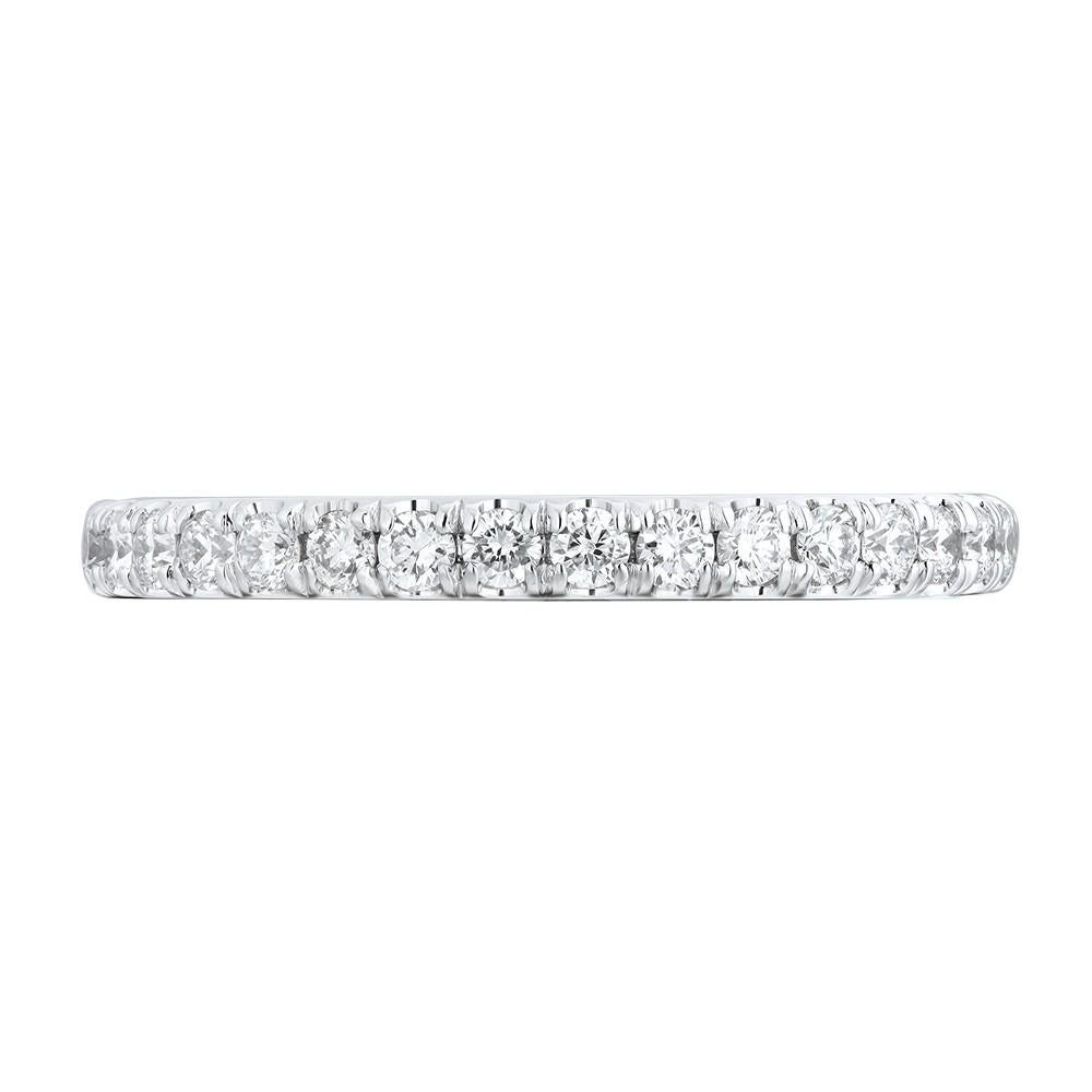 Round Cut Rachel Koen Pave Diamond Ladies Wedding Band 18K White Gold 0.38cttw For Sale