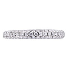 Rachel Koen Pave Diamond Ladies Wedding Ring 18K White Gold 0.73cttw
