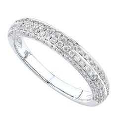 Rachel Koen Pave Diamond Ladies Wedding Ring 18K White Gold 0.80cttw Size 6.5