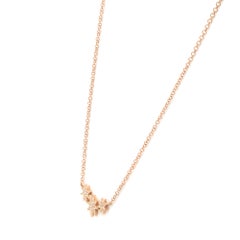 Rachel Koen Pave Diamond Mini Stars Necklace 14K Rose Gold 0.09cttw