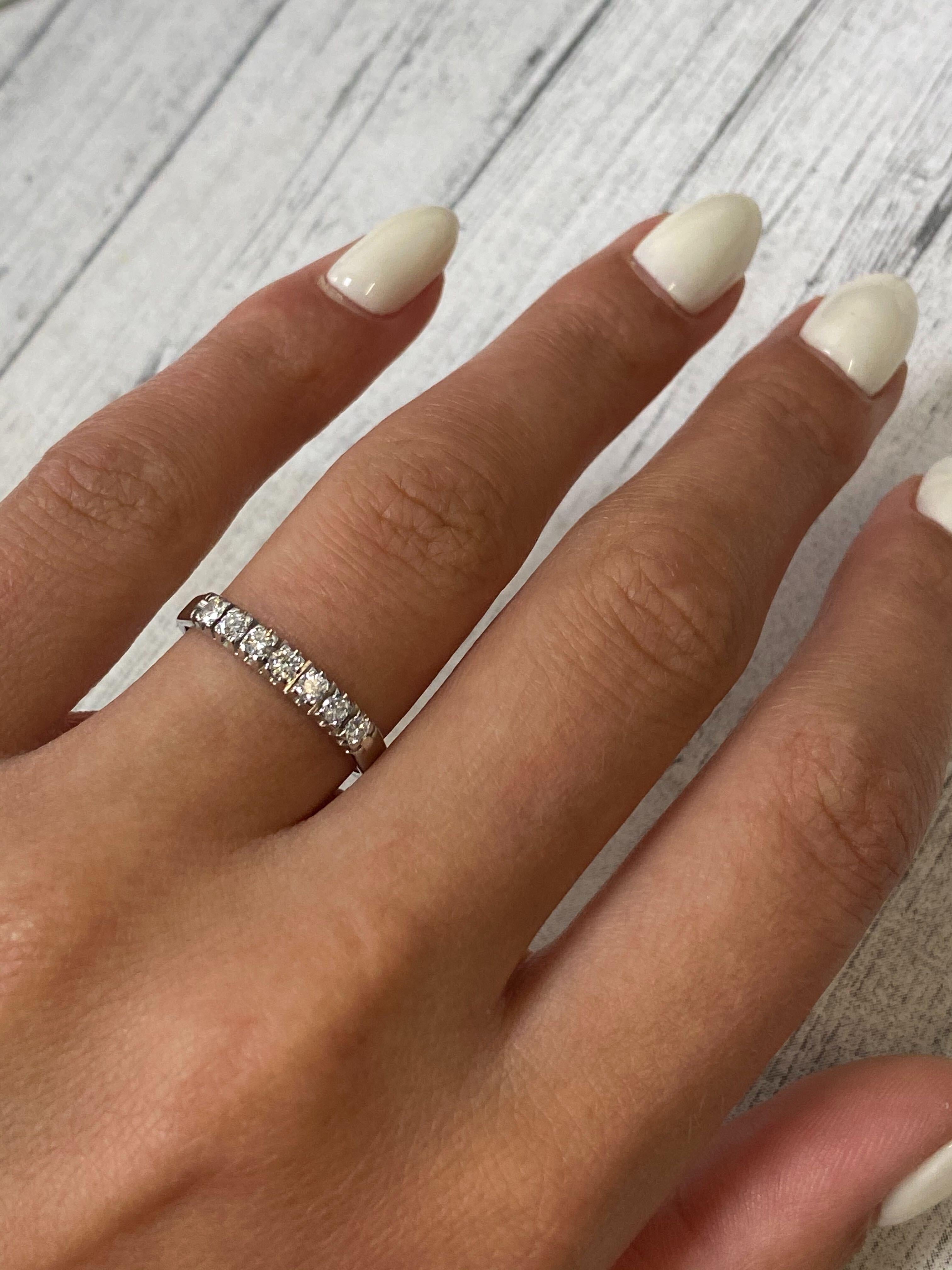Women's Rachel Koen Pave Diamond Wedding Band Ring 14K White Gold 0.21Cttw For Sale