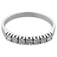Rachel Koen Pave Diamond Wedding Band Ring 14K White Gold 0.21Cttw