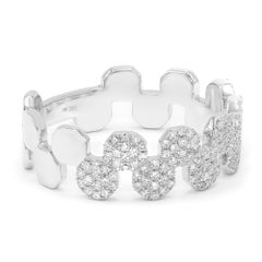 Rachel Koen Pave Round Cut Diamond Ring 14K White Gold 0.33Cttw