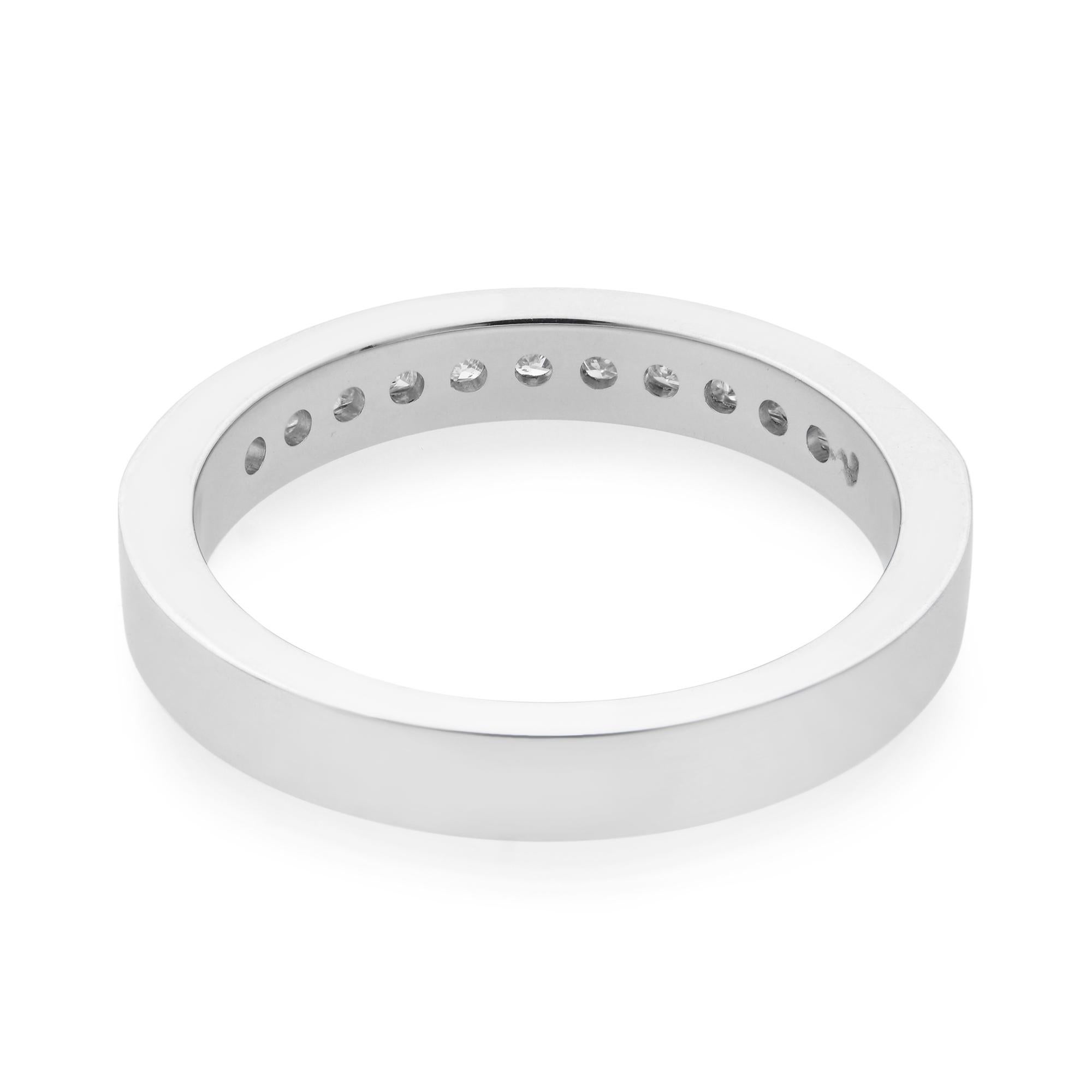 Rachel Koen Platinum Princess Cut Diamond Wedding Band Ring 0.50 Carat In New Condition For Sale In New York, NY