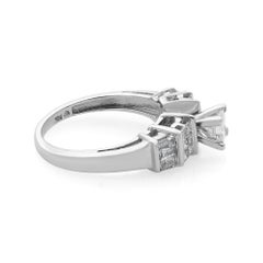 Rachel Koen Princess Cut Diamond Engagement Ring 14K White Gold 1.00cttw