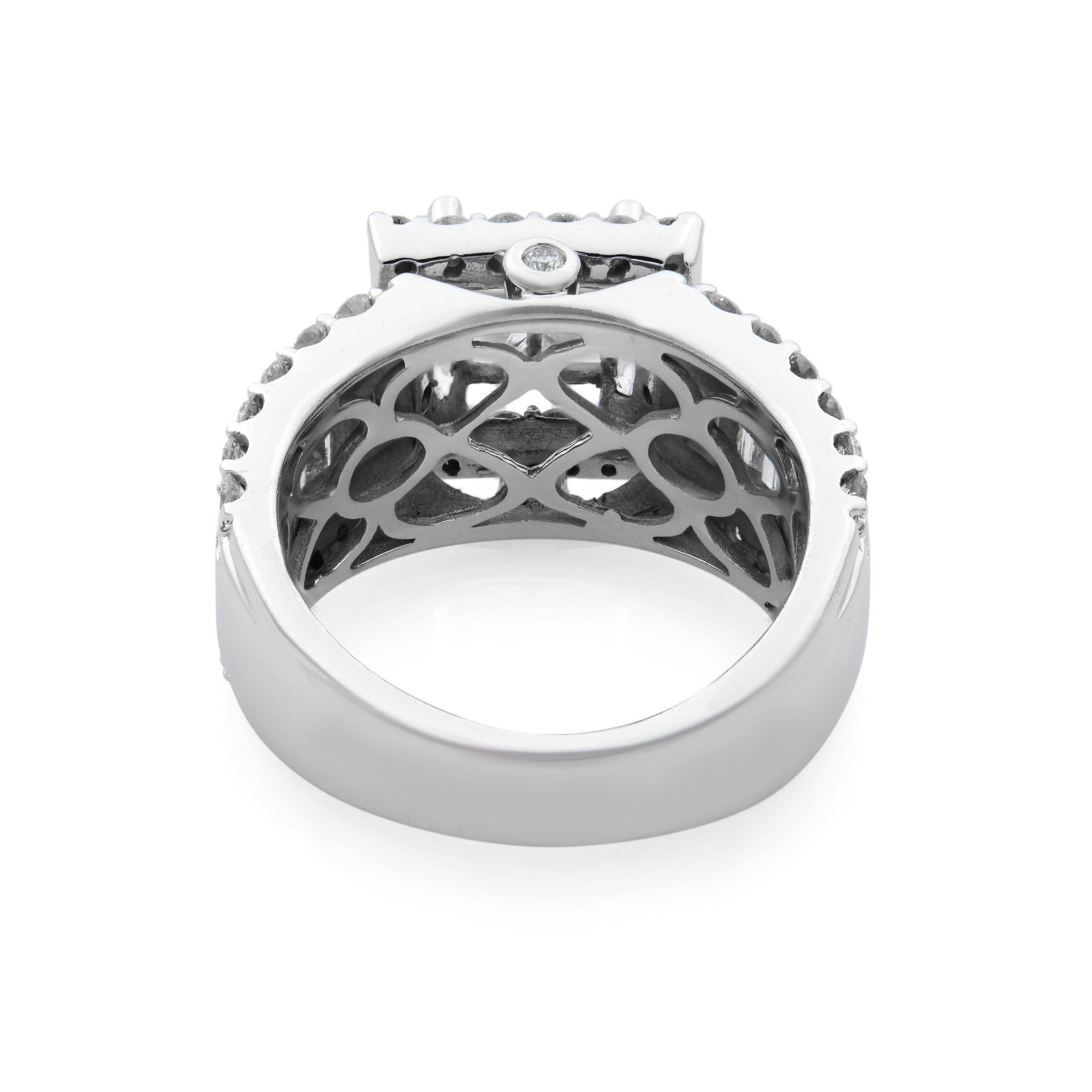 Women's Rachel Koen Princess Cut Diamond Engagement Ring 14k White Gold 2.00cttw For Sale