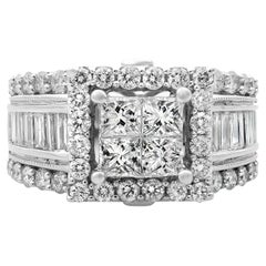 Rachel Koen Princess Cut Diamond Engagement Ring 14k White Gold 2.00cttw