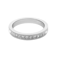 Rachel Koen Princess Cut Diamond Flat Ring Platinum 0.44 Cttw
