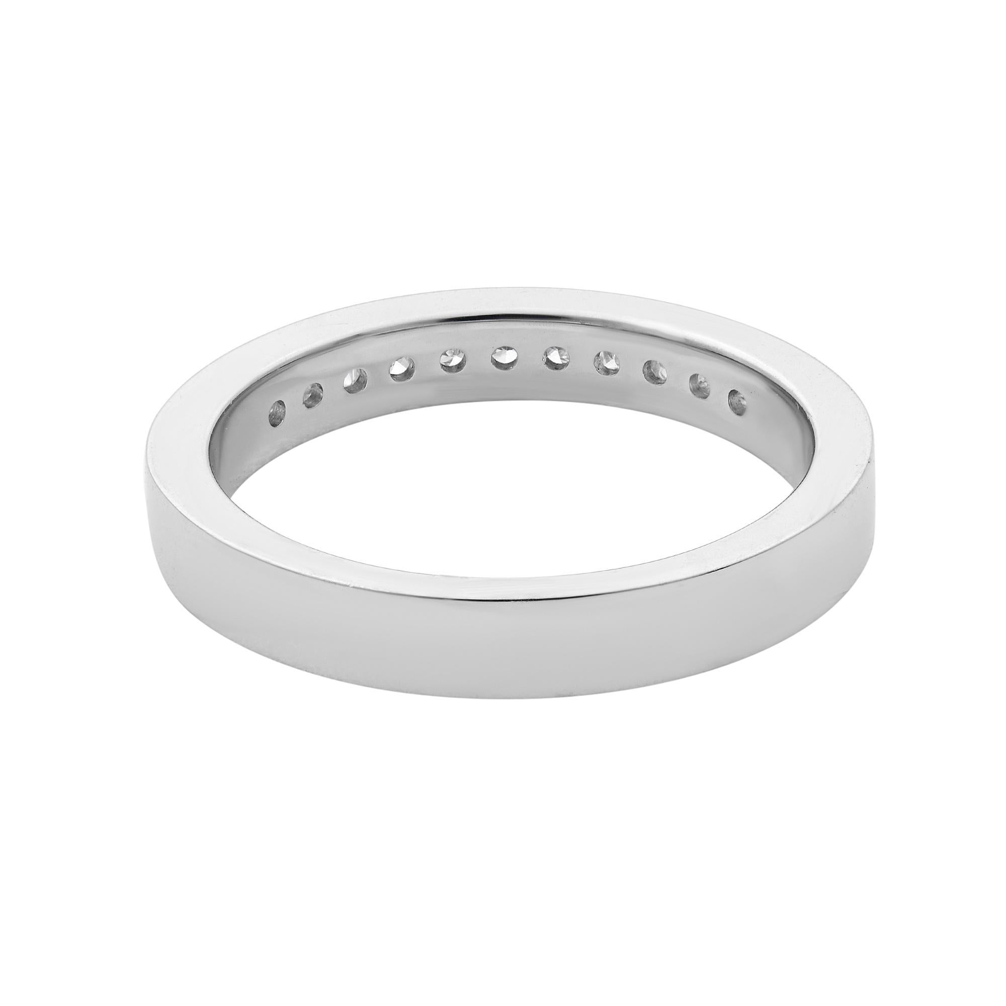 Modern Rachel Koen Princess Cut Diamond Flat Ring Platinum 0.44 Cttw For Sale