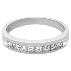 Rachel Koen Princess Cut Diamond Platinum Wedding Band 0.40 Carat