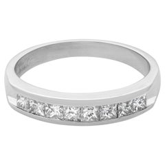 Rachel Koen Prinzessinnenschliff Diamant Ehering Platin 0,40 Gesamtkaratgewicht Größe 5,5